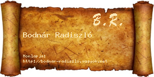 Bodnár Radiszló névjegykártya